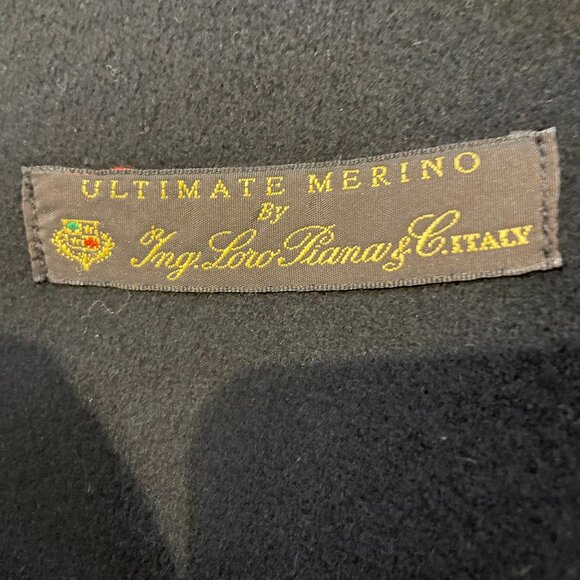 Calvin Klein Maxi Coat Size 12 Vintage 80's Black Double Breast Belt Merino Wool - Picture 13 of 15